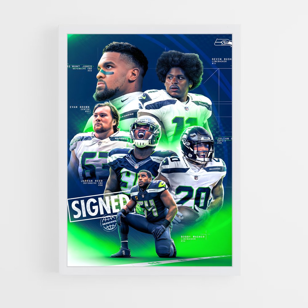 seahawks-7 cadre Blanc