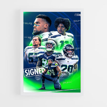 seahawks-7 cadre Blanc