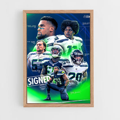 seahawks-7 cadre Bois clair