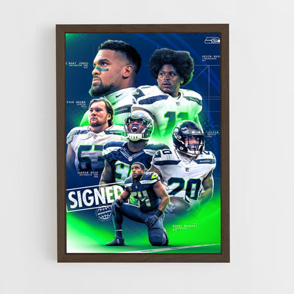 seahawks-7 cadre Bois foncé