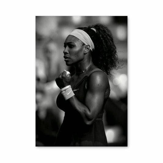 Serena Williams Black and White Poster