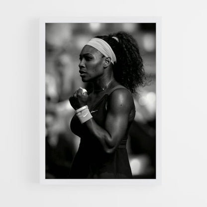 Serena Williams Black and White Poster