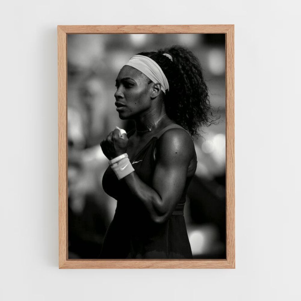 Poster Serena Williams Zwart en Wit