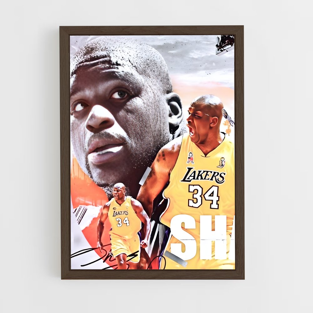 shaquille-oneal-16 cadre Bois foncé