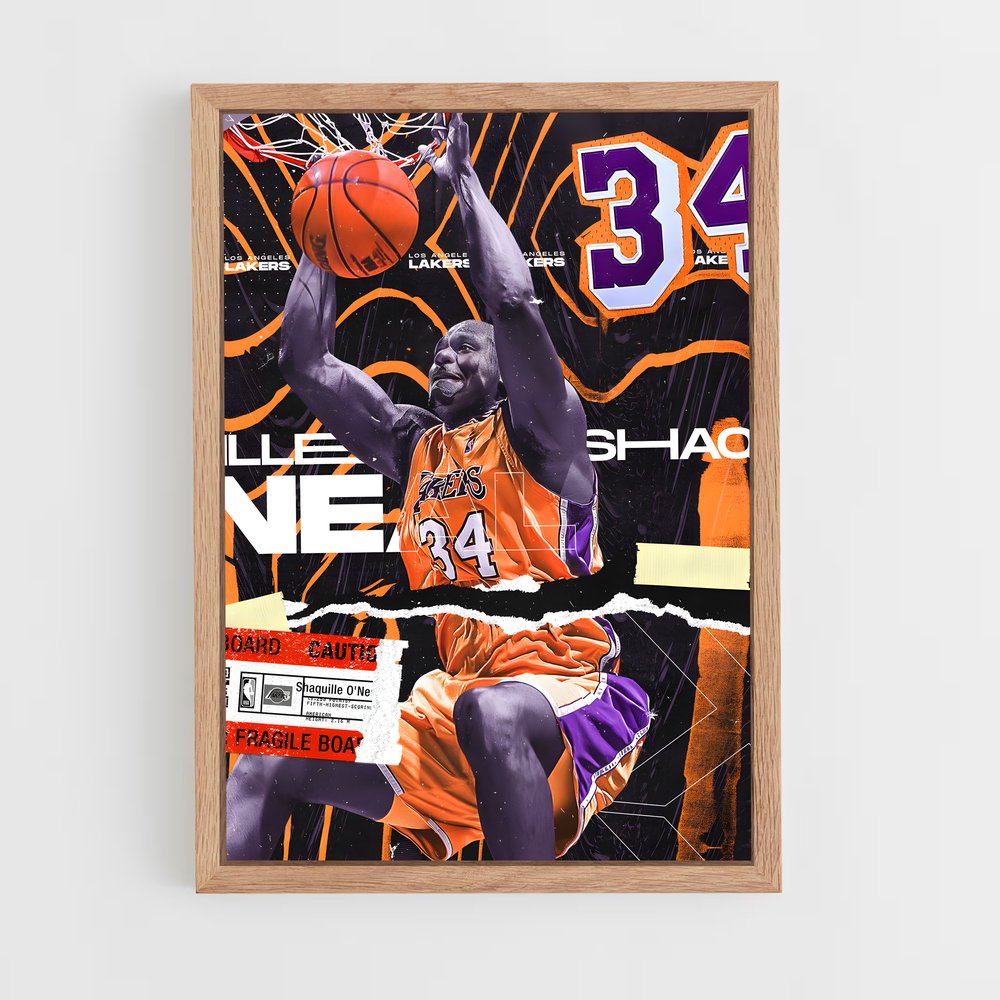 shaquille-oneal-6 cadre Bois clair