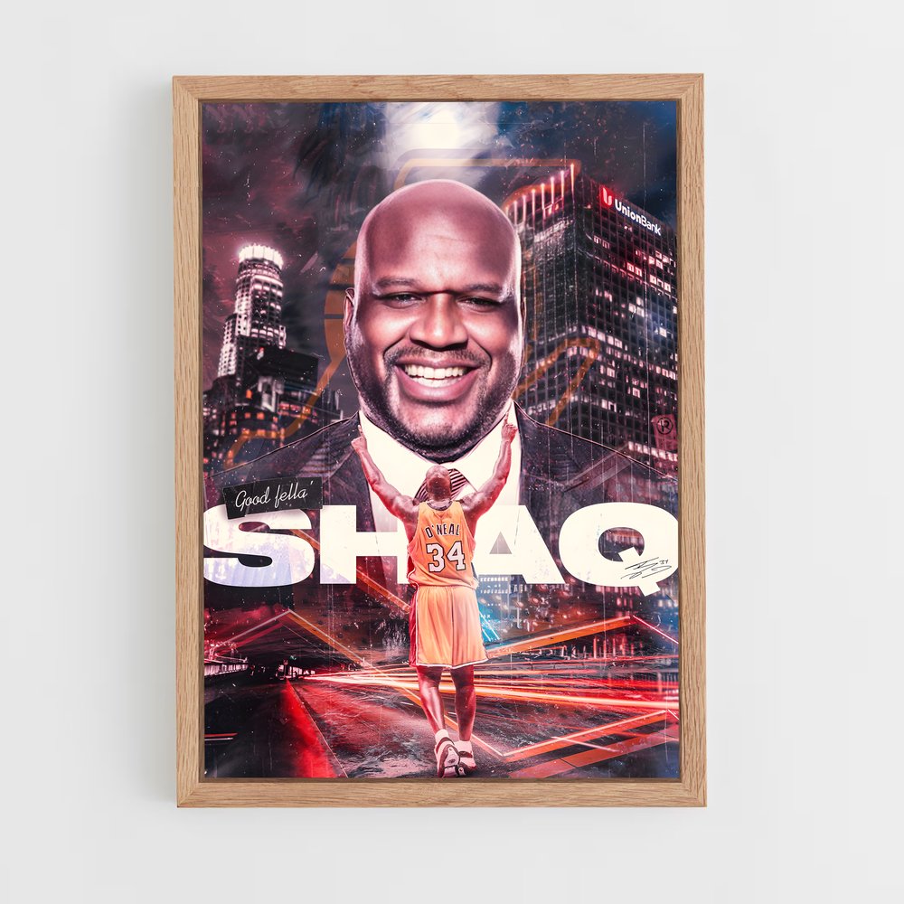 shaquille-oneal-8 cadre Bois clair