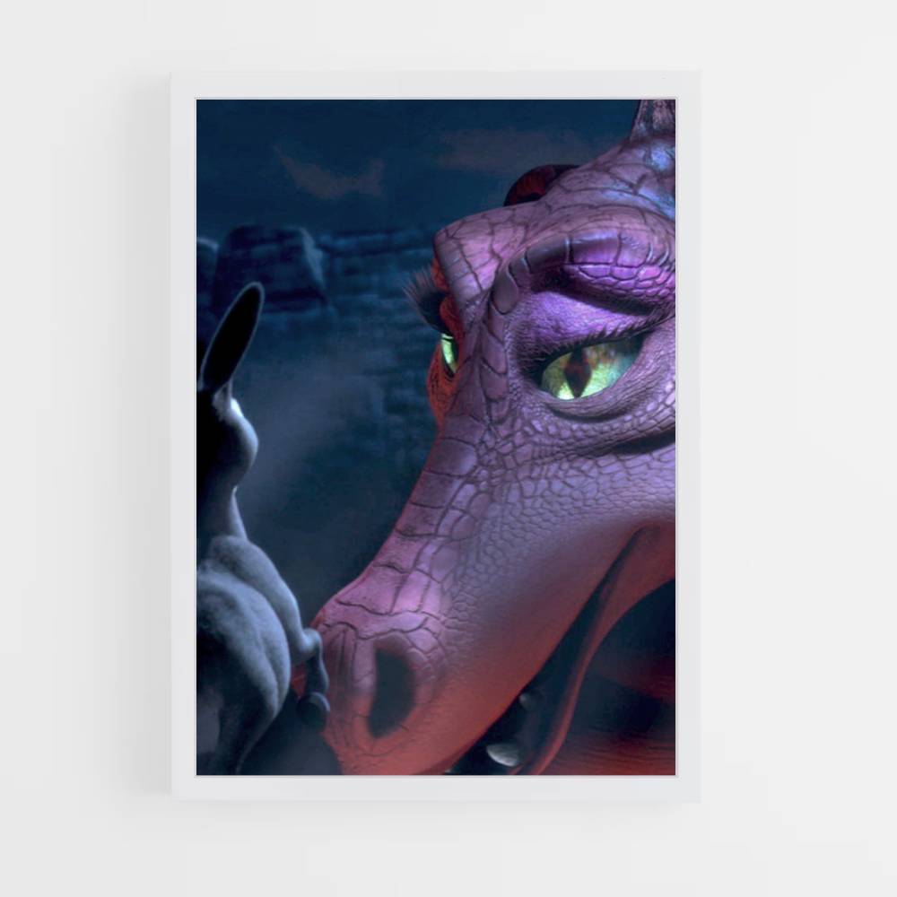 Donkey Shrek Dragon Poster