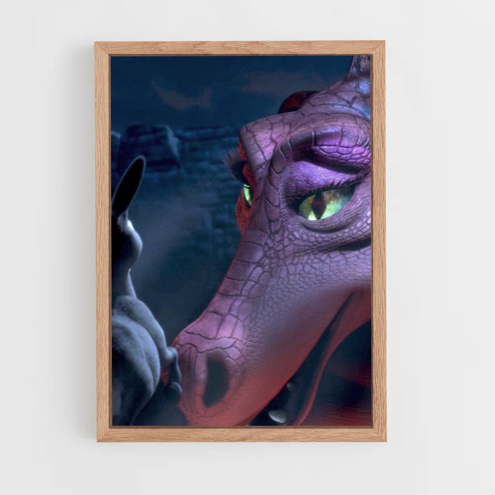 Donkey Shrek Dragon Poster