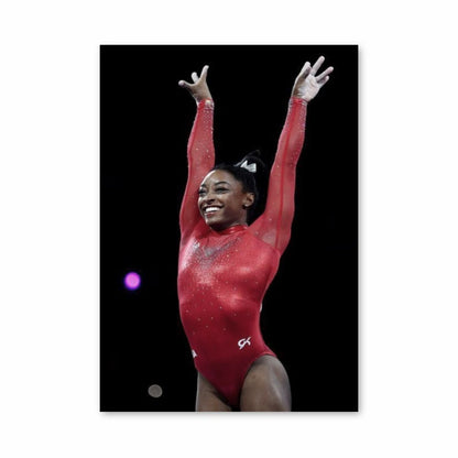 Simone Biles Red Poster