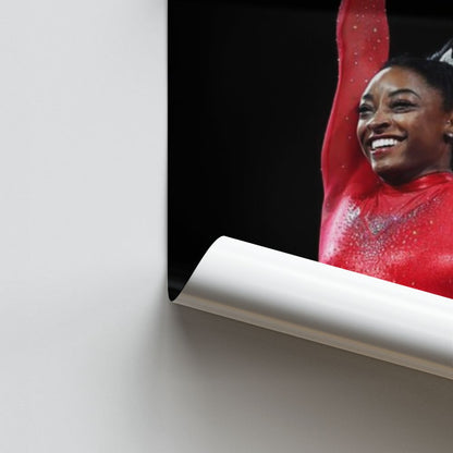 Simone Biles Red Poster