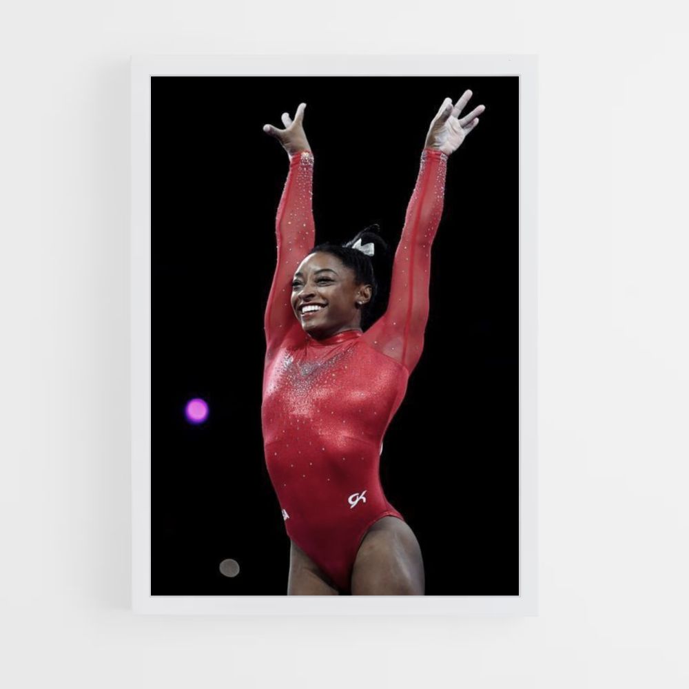 Simone Biles Red Poster