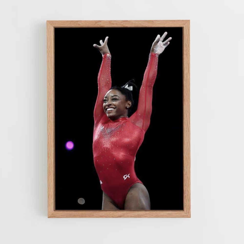 Simone Biles Red Poster