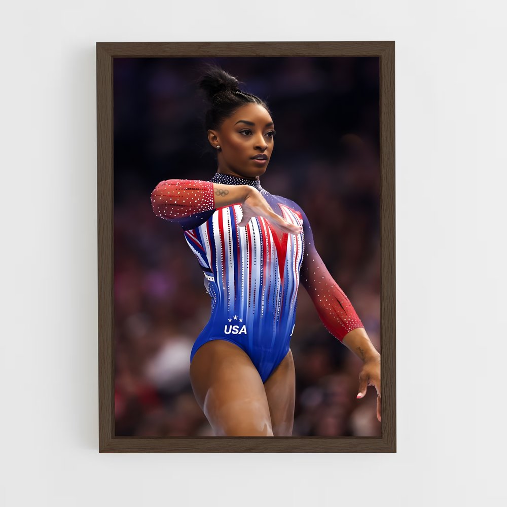 simone-biles-4 cadre Bois foncé