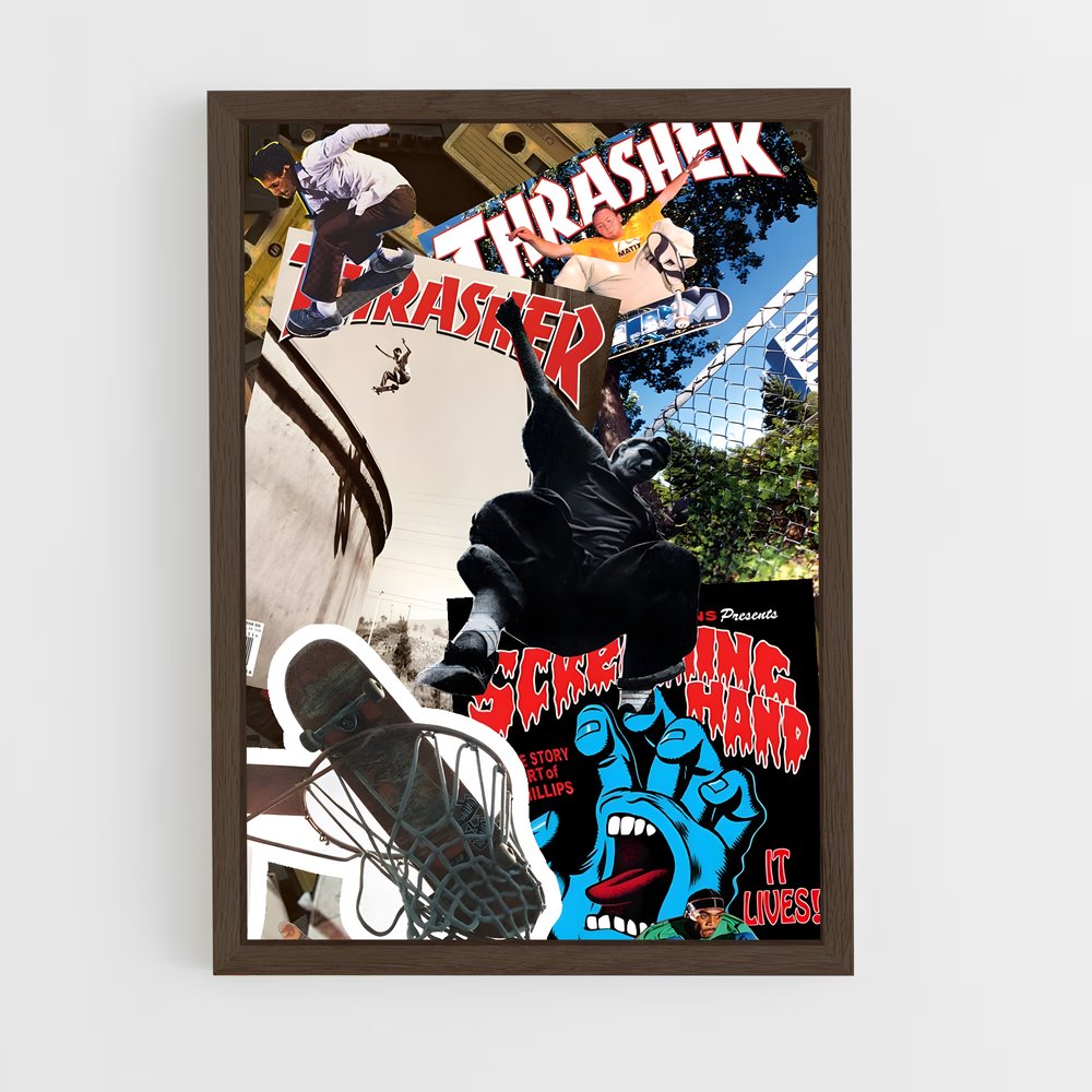 skateboard-7 cadre Bois foncé