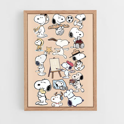 snoopy-1 cadre Bois clair