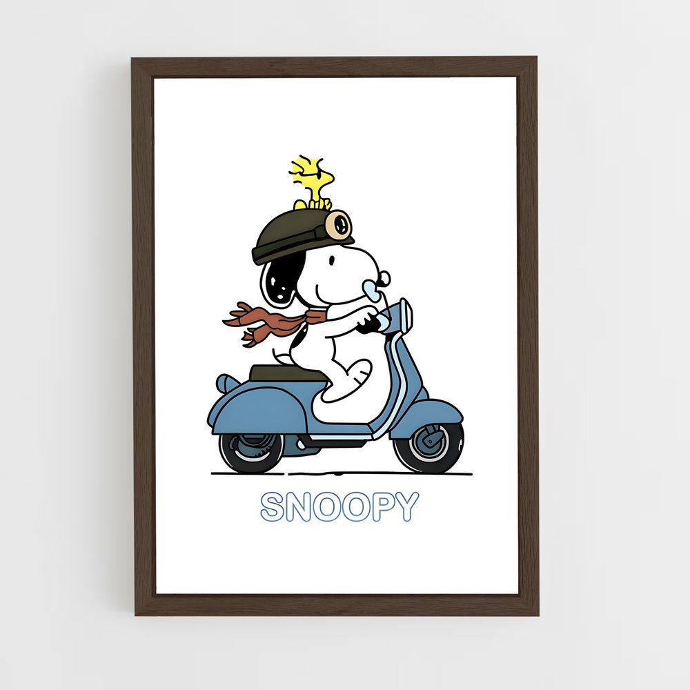 snoopy-15 cadre Bois foncé