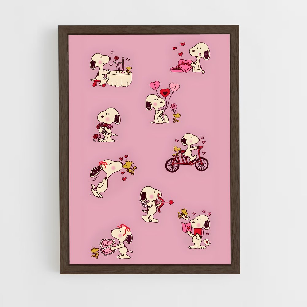 snoopy-6 cadre Bois foncé