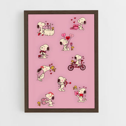 snoopy-6 cadre Bois foncé