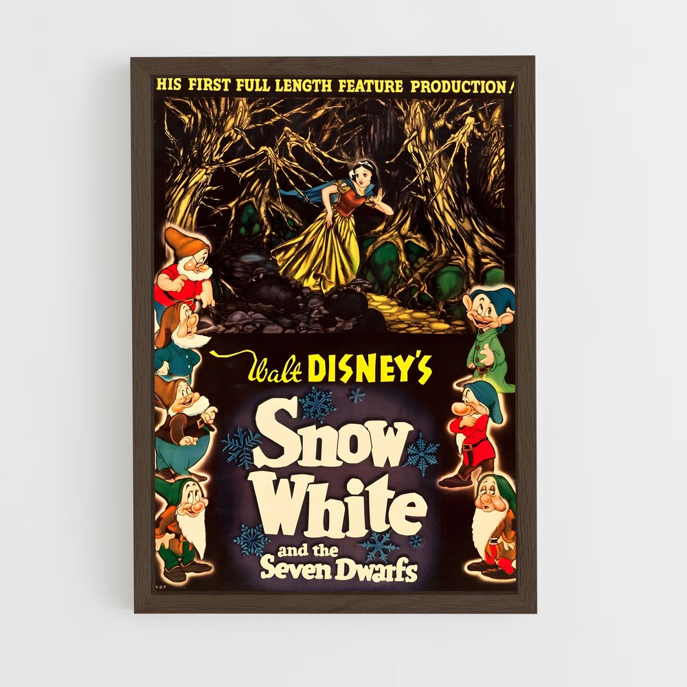 snow-white-2 cadre Bois foncé