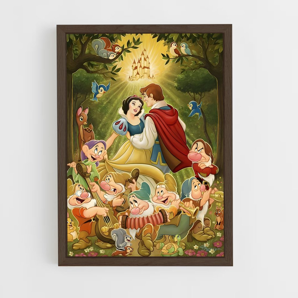 snow-white-7 cadre Bois foncé