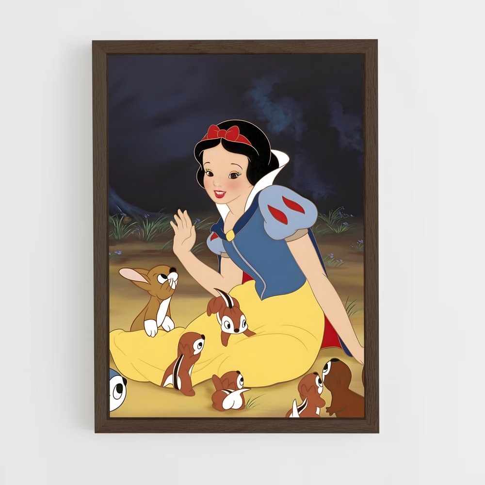 snow-white-9 cadre Bois foncé
