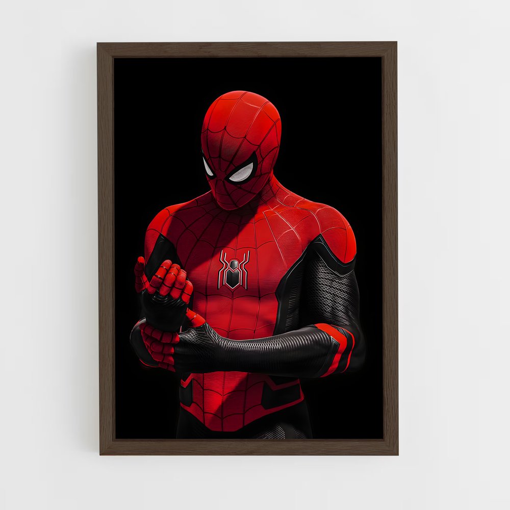 spiderman-16 cadre Bois foncé