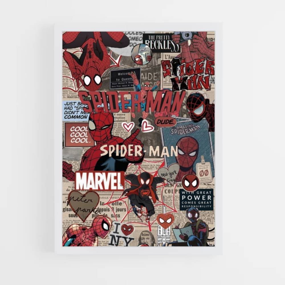 Spiderman Collage Poster