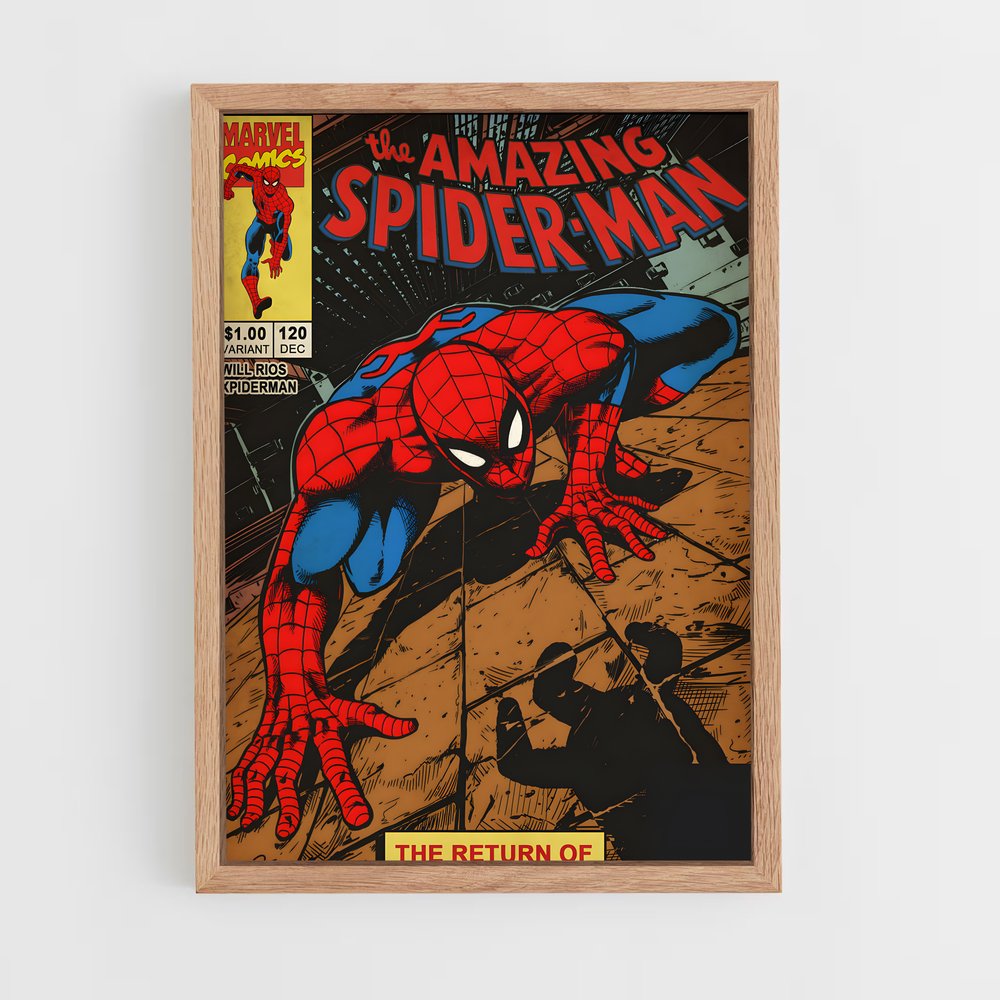 spiderman-8 cadre Bois clair