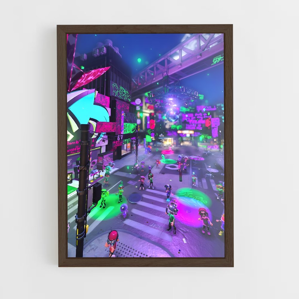 splatoon-10 cadre Bois foncé