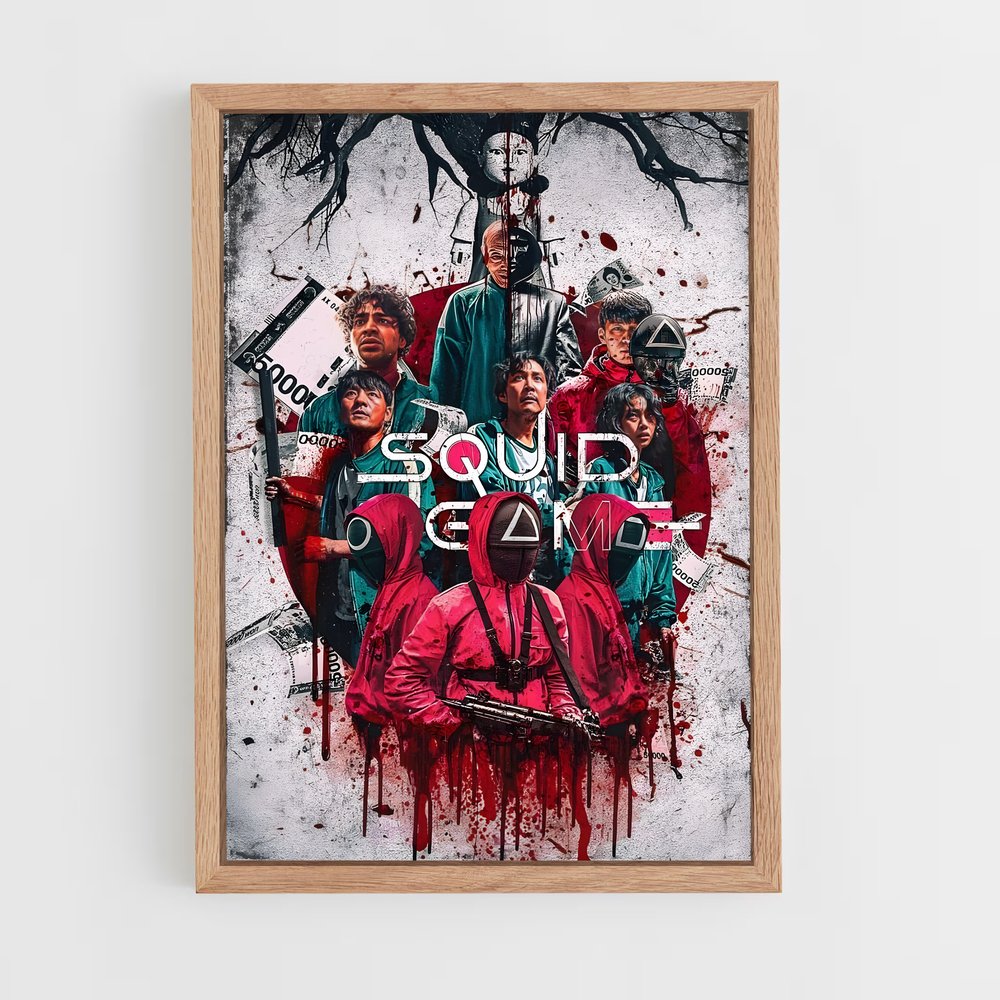 squid-game-2 cadre Bois clair