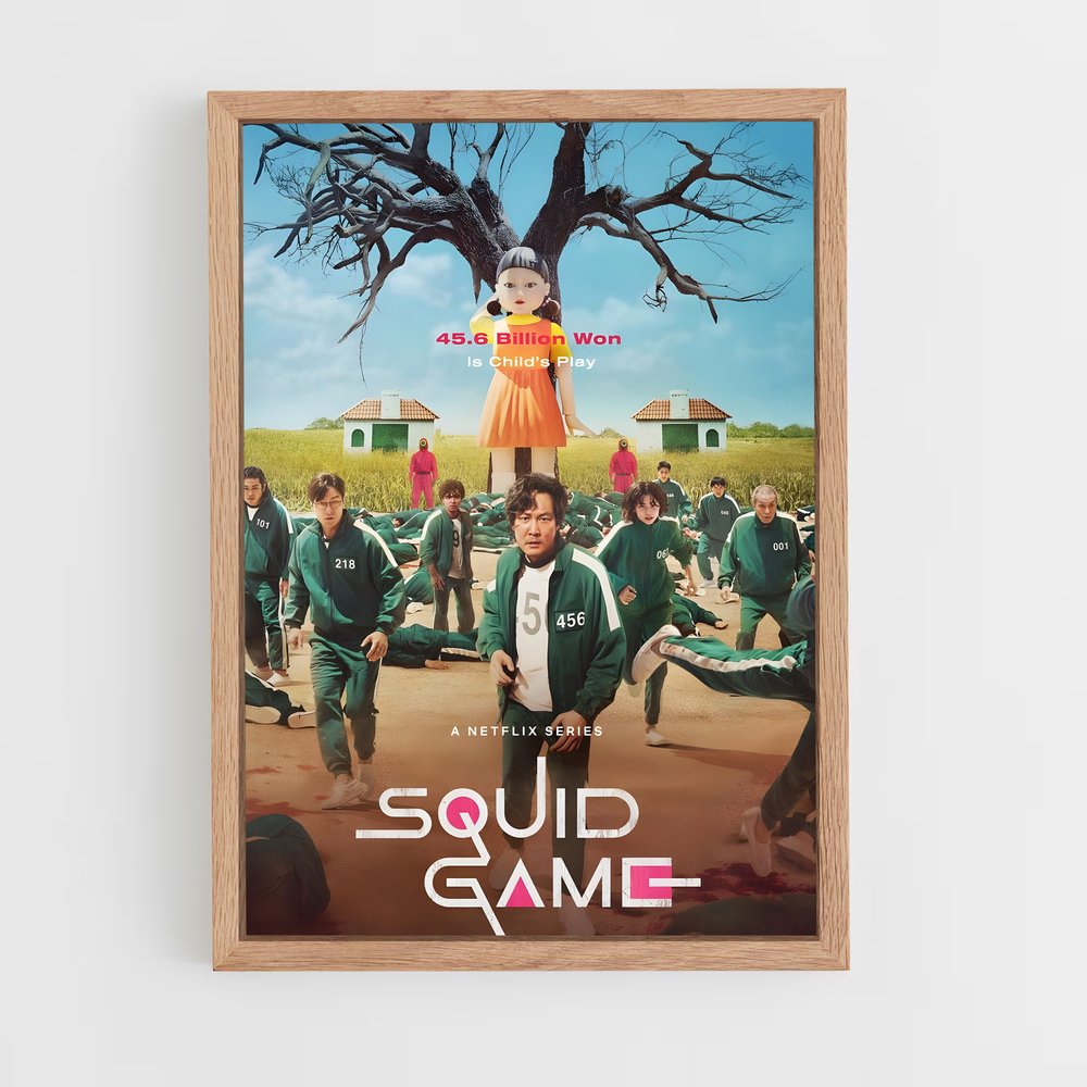 squid-game-7 cadre Bois clair