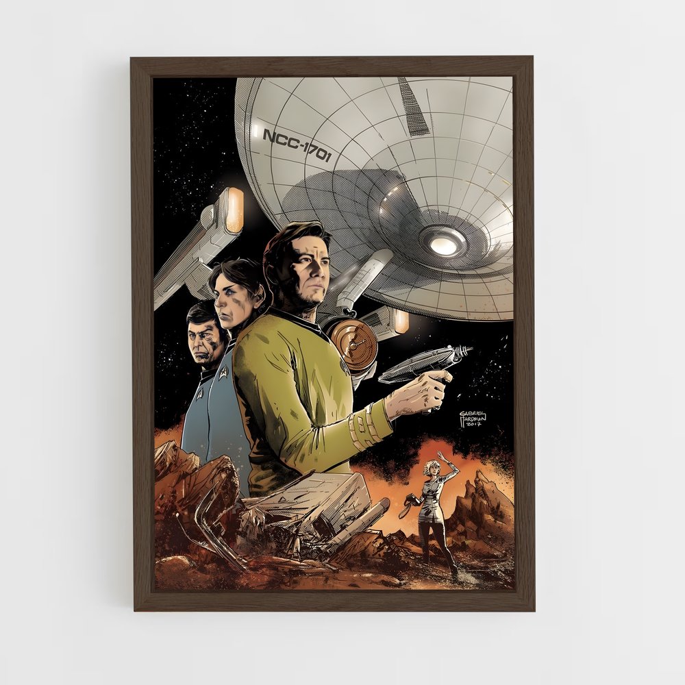star-trek-2 cadre Bois foncé