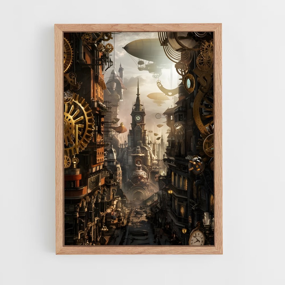 steampunk-15 cadre Bois clair