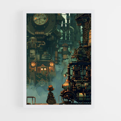 steampunk-20 cadre Blanc