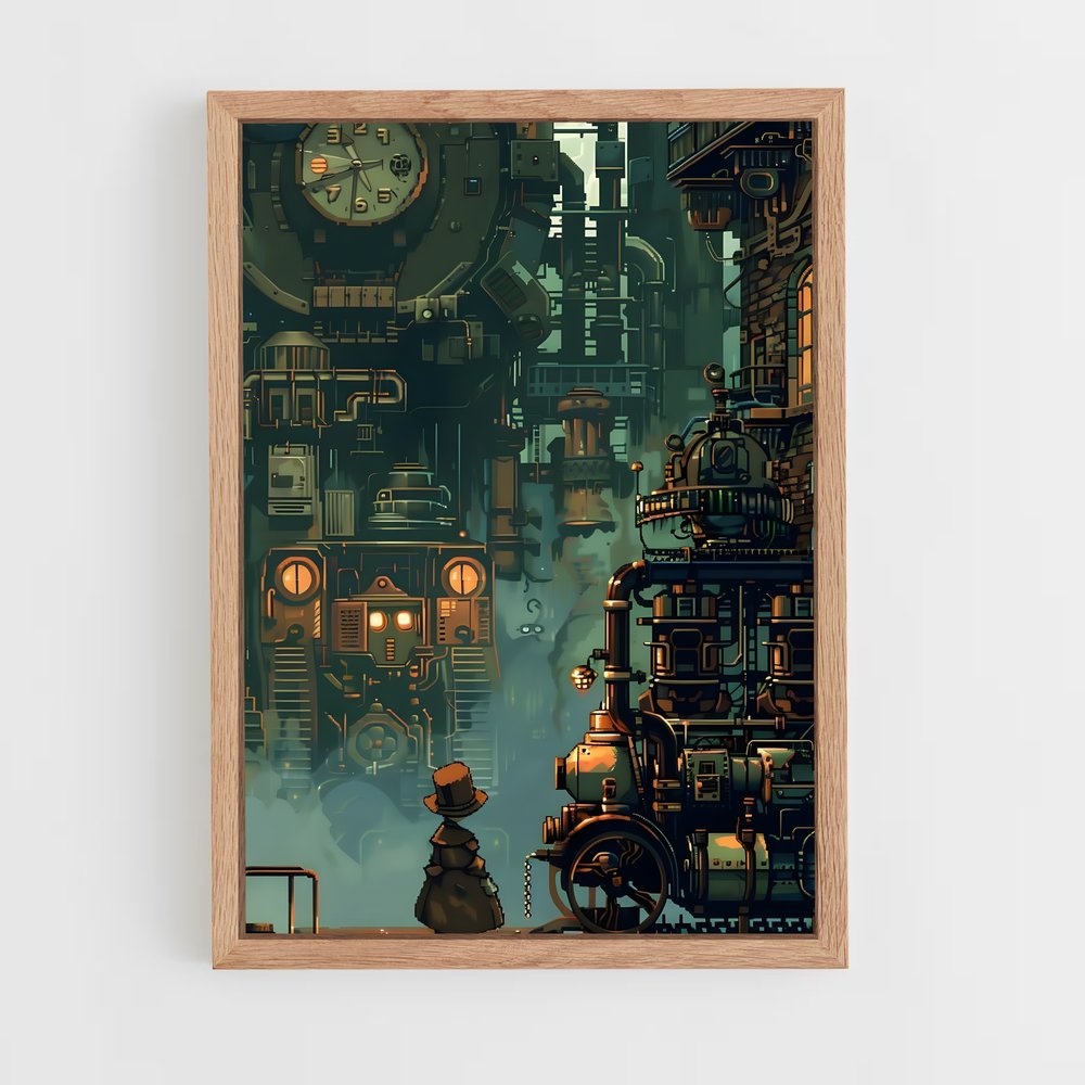 steampunk-20 cadre Bois clair