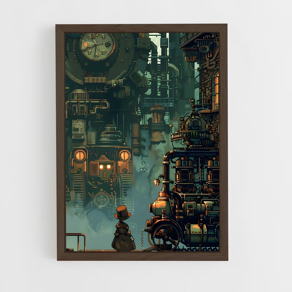 steampunk-20 cadre Bois foncé