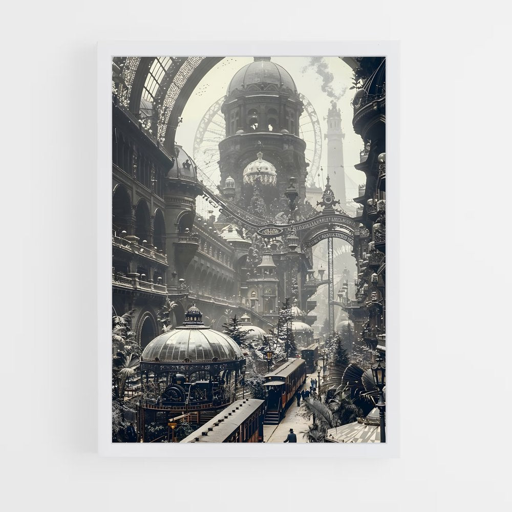 steampunk-5 cadre Blanc