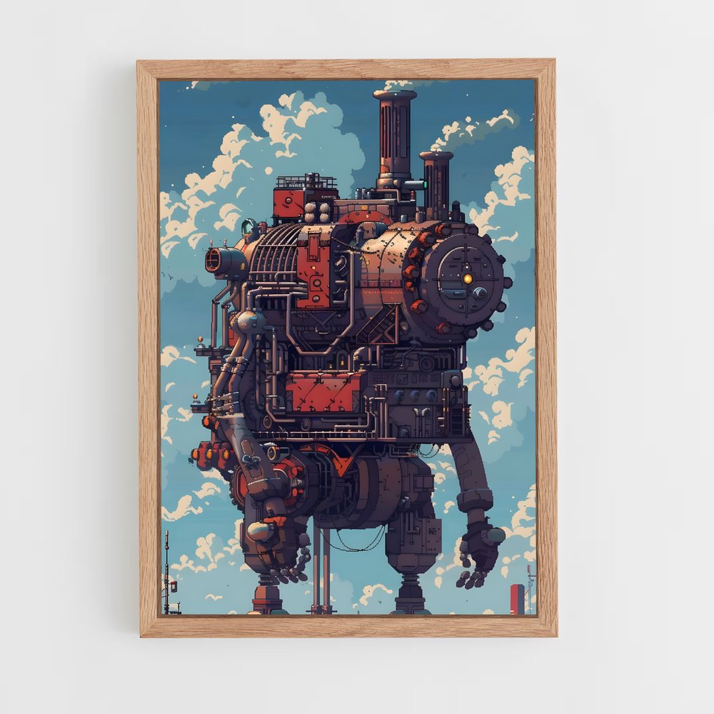 steampunk-7 cadre Bois clair