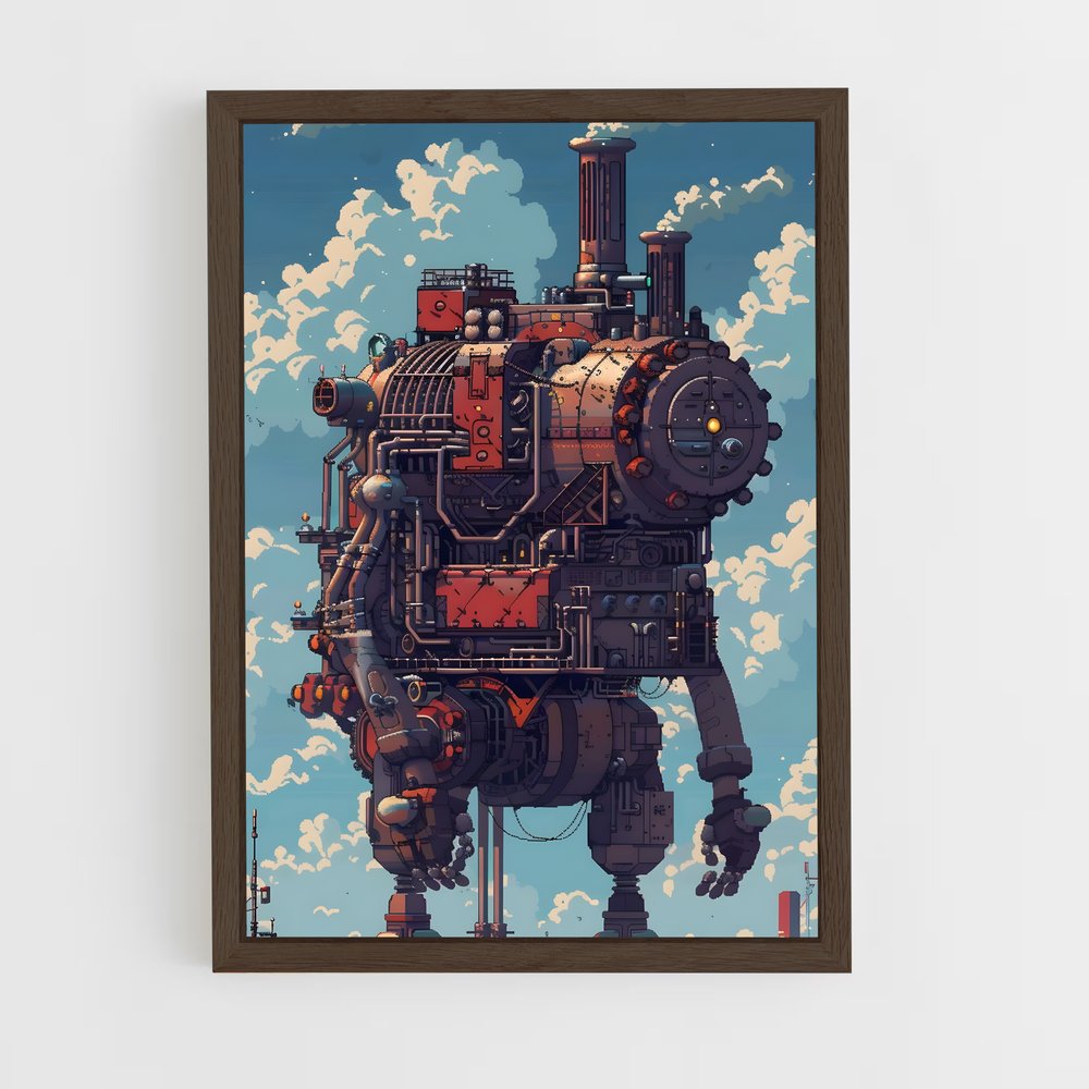 steampunk-7 cadre Bois foncé