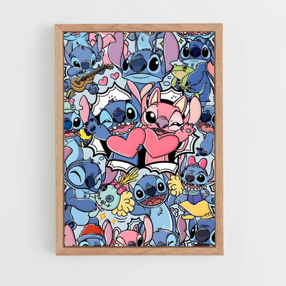 stitch-4 cadre Bois clair