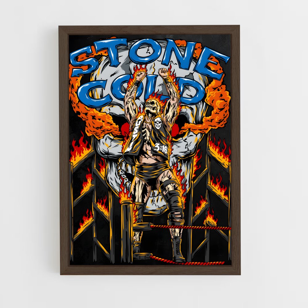 stone-cold-1 cadre Bois foncé