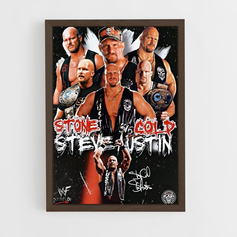 stone-cold-14 cadre Bois foncé