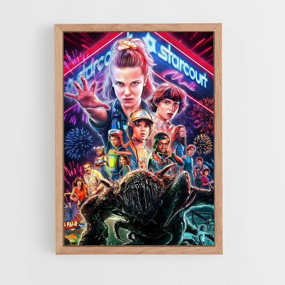 stranger-things-1 cadre Bois clair