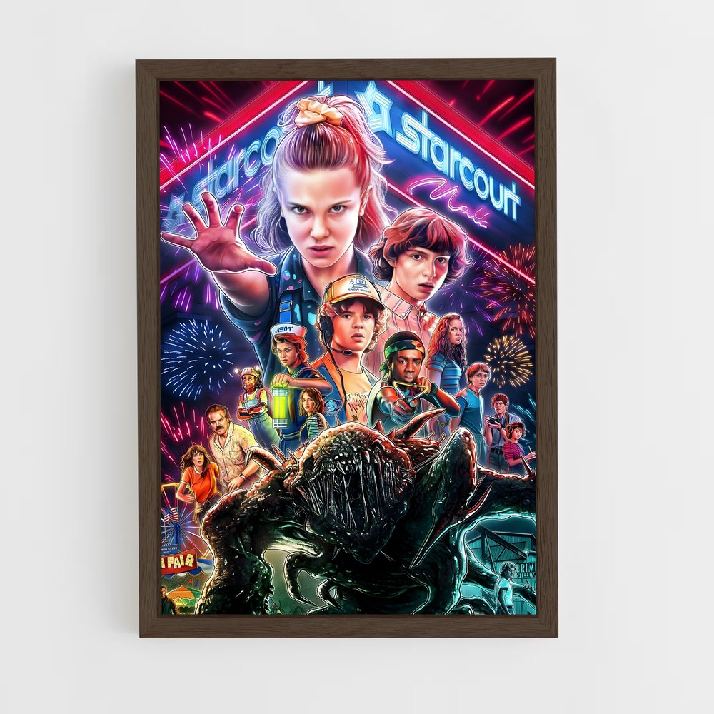 stranger-things-1 cadre Bois foncé