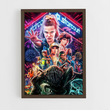stranger-things-1 cadre Bois foncé