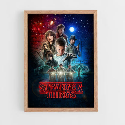 stranger-things-3 cadre Bois clair