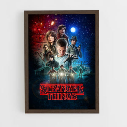 stranger-things-3 cadre Bois foncé