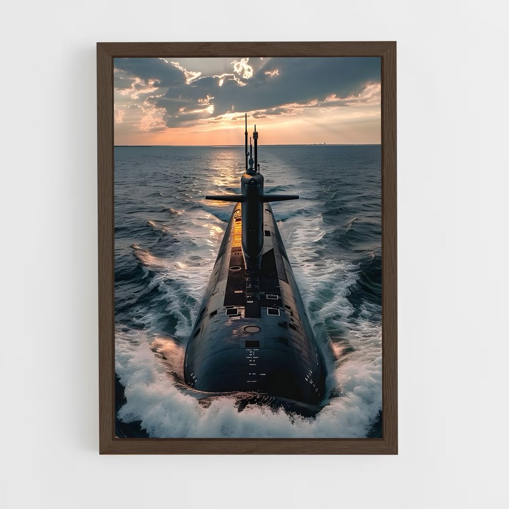 submarine-7 cadre Bois foncé