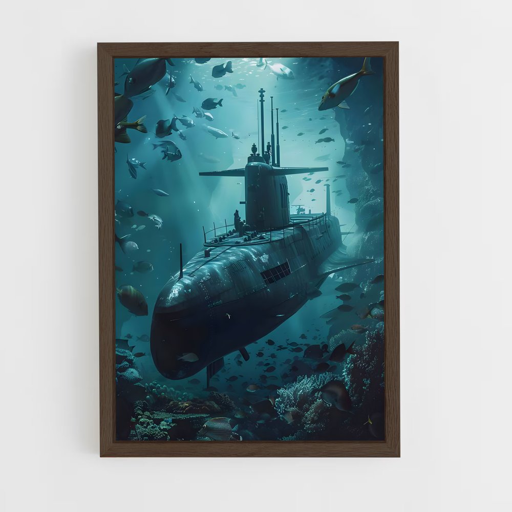 submarine-9 cadre Bois foncé