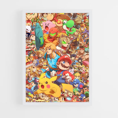 super-smash-bros-5 cadre Blanc